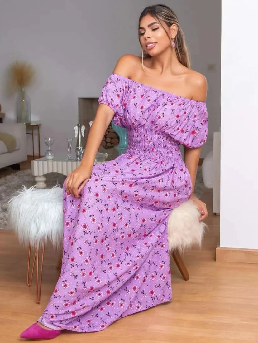 VESTIDO LONGO ESTAMPADO CIGANA DE OMBRO COM ESTAMPA