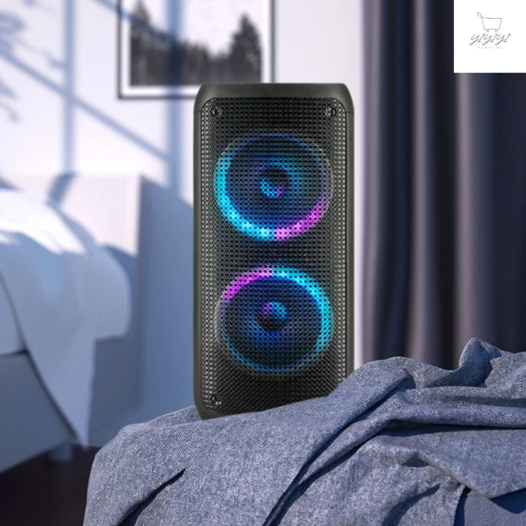 Caixa de Som Bluetooth grande Amplificada Torre Painel Led RGB Grasep Ultra Potente 2 Alto Falante