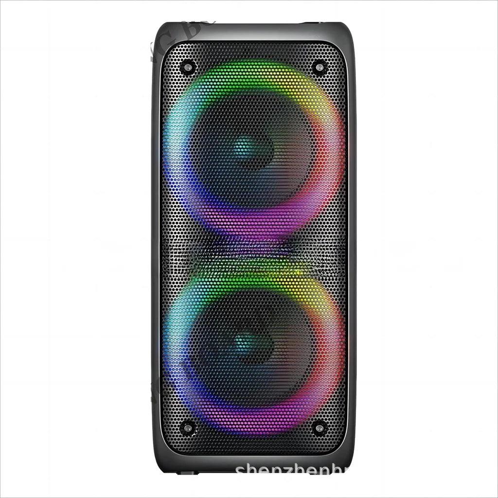 Caixa de Som Bluetooth grande Amplificada Torre Painel Led RGB Grasep Ultra Potente 2 Alto Falante