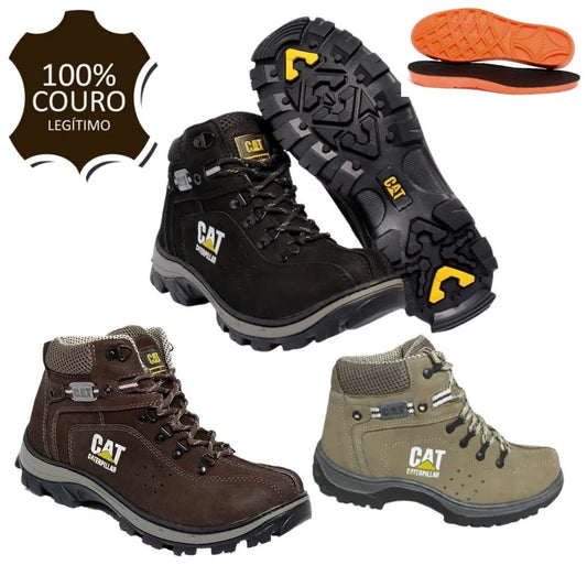 BOTA COTURNO TENIS CATERPILLAR ADVENTURE COURO NOBUCK LEGITIMO 100% NATURAL MASCULINO